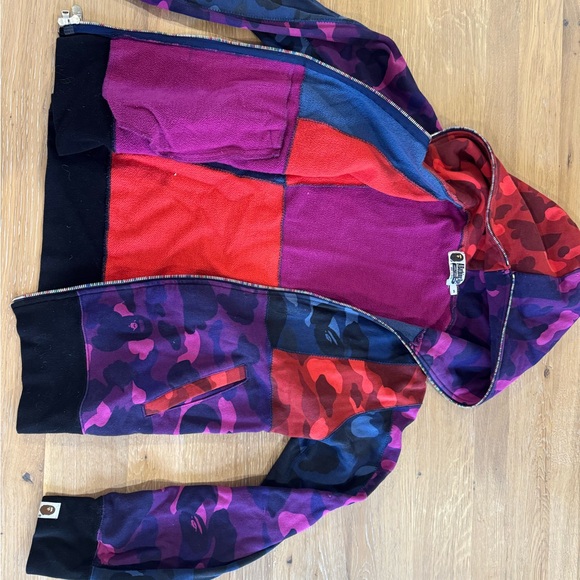 Bape Multicolor Camo Zip Up Sweater - Picture 3 of 6